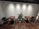 圣閩網(wǎng)紅咖啡館小方桌正方形鐵藝實木餐桌商用員工餐廳小吃店桌椅組合 一桌【60cm】2鐵桶椅 曬單實拍圖