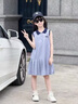 女童連衣裙2025新款夏季POLO裙初中生女孩裙子薄款超好看韓系兒童 灰色 150 曬單實(shí)拍圖