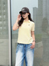 雪中飛polo衫t恤女短袖夏季2025新款黃色運動體恤衫女士正肩超好看上衣 檸檬黃086F (花語口袋) XL -170/92A-推薦130-150斤 曬單實拍圖