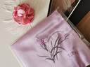 吳蠶里（WUCANLI）蘇繡真絲小方巾桑蠶絲手絹女士手帕手工刺繡絲巾喜帕送禮 白色梔子花 35*35 曬單實(shí)拍圖