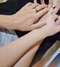 中國黃金枯木逢春情侶戒指一對男女銀對戒七夕情人節(jié)禮物送女友老婆生日 枯木逢春戒指一對【刻字賀卡】 曬單實拍圖