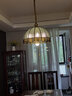 三洛（SANLUO）美式輕奢餐廳燈吊燈北歐簡約全銅飯廳吧臺餐桌燈主臥室吊燈具2053 4+1頭直徑48cm+LED三色燈泡（T） 曬單實(shí)拍圖