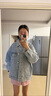唐獅（TonLion）2024牛仔外套女寬松ins潮翻領(lǐng)休閑上衣 淺牛仔藍(lán) S  曬單實拍圖