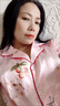 莫代爾冰絲睡衣女春夏季薄款冰雪絲短袖開衫女士家居服套裝可外穿 藕荷晚櫻 L 【100-120斤 160-165cm】 曬單實(shí)拍圖