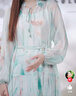 三彩2025春季新款真絲連衣裙兩件套桑蠶絲V領(lǐng)飄逸長裙浪漫M 湖水藍(lán)花卉 XL 170/92A 曬單實拍圖