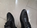 卡帝樂(lè )鱷魚(yú)（CARTELO）夏季鏤空皮鞋男士韓版真皮透氣商務(wù)正裝尖頭內增高英倫休閑皮涼鞋 黑色不增高 43 曬單實(shí)拍圖