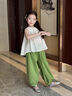 G.DUCKKIDS小黃鴨女童套裝夏季2025新款洋氣女孩寶寶夏款兩件套兒童夏裝無袖 兩件套 120 (建議105-115cm 4-5.2周歲) 曬單實(shí)拍圖