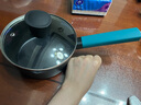 樂(lè )扣樂(lè )扣小奶鍋不粘鍋寶寶輔食鍋煎煮一體泡面鍋家用小煮鍋熱奶鍋電磁爐 孔雀藍【16cm】+蒸格 曬單實(shí)拍圖