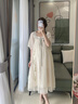 革曼新中式孕婦裝夏裝2025孕婦連衣裙孕媽媽刺繡夏季短袖大碼裙子套裝 國風(fēng)裙子 XL 曬單實(shí)拍圖