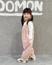 班喜迪女童褲子春秋款2025新款洋氣寶寶背帶褲燈芯絨童裝兒童秋裝休閑褲 粉色 110 曬單實(shí)拍圖