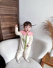 班喜迪嬰兒衣服秋裝嬰幼兒連體衣洋氣女寶寶外出爬服春秋季公主百天哈衣 米色 90cm 曬單實(shí)拍圖