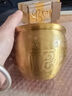 純黃銅米缸招財納福內(nèi)刻金蟾百福缸聚寶盆送禮家居客廳辦公桌擺件 【精工款】金色納福缸口徑約9cm 曬單實拍圖