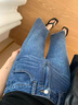 憶思減大碼女裝2025春秋季新款直筒牛仔褲顯瘦胖妹妹寬松小個子闊腿長褲 深藍色 M 建議100-110斤 曬單實拍圖