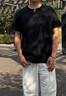 胖哥哥大碼夏季胖子短袖T恤男冰氧防曬T加肥加大肥佬上衣寬松圓領(lǐng)衣服 玄鐵黑 4XL （220-250斤） 曬單實拍圖