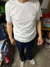 FALAMONE阿瑪尼高端桑蠶絲短袖T恤男夏裝時尚休閑圓領純色體恤衫 白色 XL 175 曬單實拍圖