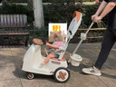 bebehaha搖搖樂(lè)嬰兒推車搖一搖遛娃哄娃神器二合一兒童手推車橄欖棕-帶篷 曬單實(shí)拍圖