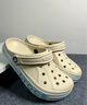 卡駱馳crocs洞洞鞋貝雅卡駱班輕便耐磨一腳蹬休閑鞋|205089 冬日白/彩色-1LI 39 (240mm) 曬單實拍圖