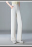 【哥弟制造商】冰絲垂感窄版闊腿褲女高腰松緊腰寬松直筒顯瘦 米白色 27 曬單實(shí)拍圖