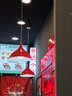 亦夏（YIXIA）現(xiàn)代簡(jiǎn)約吊燈工業(yè)風(fēng)餐廳店鋪商用理發(fā)店單頭健身房飯店吊燈罩外殼 32cm烤漆紅色{送30瓦led燈泡 曬單實(shí)拍圖