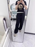 MJ STYLE美式復古黑色工裝褲女夏薄2025新款慵懶休閑褲速干運動褲 黑色 L 曬單實拍圖