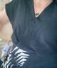伊卉（YIHUI）法式V領(lǐng)夏季短袖撞色收腰氣質(zhì)通勤連衣裙2025新款女氣質(zhì)顯瘦裙子 黑色 XL 曬單實(shí)拍圖