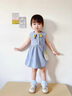 G.DUCKKIDS童裝女童連衣裙夏季2024新款兒童裙子夏天公主裙中小童女孩背心裙 藍色菠蘿 110 (建議身高100-110cm 4-5歲) 曬單實拍圖