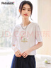 品彩短袖t恤女夏花朵圖案印花上衣圓領(lǐng)時(shí)尚休閑打底衫 P143T1521 曬單實(shí)拍圖