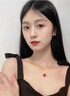 FANISHA幸運四葉草項鏈女簡約套鏈18k玫瑰金彩金鎖骨鏈情人節(jié)生日禮物 紅瑪瑙 項鏈+吊墜15mm 曬單實拍圖