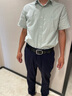 哈吉斯（HAZZYS）男裝 夏款男襯衣純色商務(wù)休閑通勤短袖襯衫男ATCZK1BBF50 淺綠色LG L (175/96A 48) 曬單實(shí)拍圖