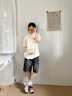 卡賓（CABBEEN）【迷彩洗水】工裝大口袋牛仔短褲男25夏寬松透氣五分褲戶外風 軍綠姜黃深灰Z9 M /170/48 曬單實拍圖