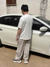 涉影冰絲休閑褲男士夏季薄款運(yùn)動(dòng)寬松直筒褲子男速干垂感闊腿長(zhǎng)褲大碼 兩件裝-卡其色+黑色 XL （120-140斤） 曬單實(shí)拍圖