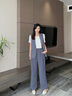 晨芙職業(yè)西裝馬甲套裝女夏季薄款小個(gè)子休閑外穿高級感無(wú)袖馬夾背心潮 灰色馬甲+長(cháng)褲 L 建議100-110斤 曬單實(shí)拍圖
