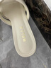 百麗（Belle）度假風(fēng)一字拖鞋女2025夏季新商場同款真皮編織高跟拖鞋D6U1DBT5 米白 36 (230mm) 曬單實(shí)拍圖