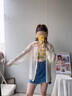凡小如新中式針織開衫女夏季薄款冰絲涼感防曬外搭高級(jí)感盤扣披肩空調(diào)衫 白色 L 【建議100-110斤】 曬單實(shí)拍圖