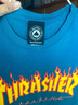 THRASHER【THRASHER官方】FLAME TEE火焰潮滑板短袖T恤 王一博同款 海洋藍黃火焰 M 曬單實拍圖