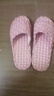 MUJI COM無(wú)印良品【商場(chǎng)同款】新款日式拖鞋夏季純棉布藝布底男女春秋家居家室內(nèi)木地板靜音軟底 粉白格【女款】 38-39 女大碼 約26cm適合 曬單實(shí)拍圖