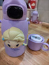 迪士尼（Disney）兒童保溫杯雙蓋吸管溫度顯示小學(xué)生女男水杯316不銹鋼背帶便攜壺 3658紫色愛(ài)莎 雙蓋 490ml 316不銹鋼 曬單實(shí)拍圖