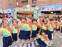 小學(xué)生校服秋裝棉亮色運(yùn)動班服彩虹t幼兒園園服套裝畢業(yè)照短袖T恤 桔色夏裝女生 150 cm 曬單實(shí)拍圖
