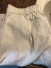 羅蒙（ROMON）亞麻褲子女夏季薄款寬松休閑窄版直筒褲25年新款高腰棉麻闊腿褲 米白色 薄款 薄款 3XL 建議145-160斤 曬單實(shí)拍圖