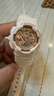 Mtin樹(shù)脂表帶表殼適用于Casio卡西歐G-SHOCK GMA-S110MF 120 130MF 140手表帶配件男女 白色玫瑰金字殼 16mm 曬單實(shí)拍圖