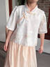 Dudant國際品牌女大童連衣裙夏裝2025新款女孩夏季中式國風(fēng)漢服裙子兒童 粉橘色[漢服+裙子] 120 cm 曬單實拍圖