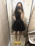 沐霓 黑色連衣裙 輕奢高級感夏季赫本風(fēng)辣妹無袖花苞短裙收腰顯瘦純色 赫本風(fēng)黑色連衣裙 M 曬單實(shí)拍圖