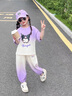 G.DUCKKIDS女童夏裝運(yùn)動套裝2025新款網(wǎng)紅炸街中小兒童庫洛米褲子美樂蒂衣服 紫色庫洛米套裝 120 cm 曬單實拍圖