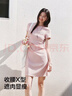 森馬（Semir）連衣裙女圓領收腰彈力針織裙2025夏刺繡休閑短裙辣妹109325114001 曬單實拍圖