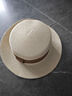 ALBINELE草帽女夏天復古英倫平頂禮帽韓版沙灘帽防曬遮陽(yáng)帽ins網(wǎng)紅平頂帽 米色 可調節 (55-60cm) 曬單實(shí)拍圖