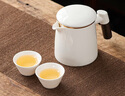 元兮羊脂玉白瓷茶壺單壺大號茶水分離高檔陶瓷功夫茶具泡茶防燙400ml 03款羊脂玉牧云壺+2杯 曬單實(shí)拍圖