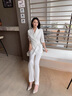 菲洛曼西裝套裝女英倫風總裁西裝套裝女2023新款黑色職業(yè)裝正裝高級感休 白色套裝 S 均碼 曬單實拍圖