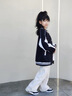 愛 西娜女童春裝棒球服外套2025新款女孩大童運(yùn)動外套兒童春秋夾克初中生 黑色 160 cm 曬單實(shí)拍圖
