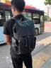 歐倫馳（OULUNCHI）【2025年新款】雙肩包男士商務(wù)電腦背包牛皮休閑男包大容量旅行包 黑色抽繩【充電款】 長(zhǎng)30*寬18*高44cm 曬單實(shí)拍圖