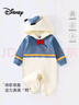 迪士尼嬰兒衣服新生連體衣春秋款舒絨寶寶睡衣貼身秋冬季 唐老鴨 90cm  曬單實(shí)拍圖